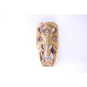 Wooden Dragon Mask, Wall Hanging, Hand Carved, Demon Mask, Philippine, Hawaiiana